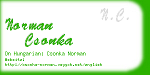 norman csonka business card